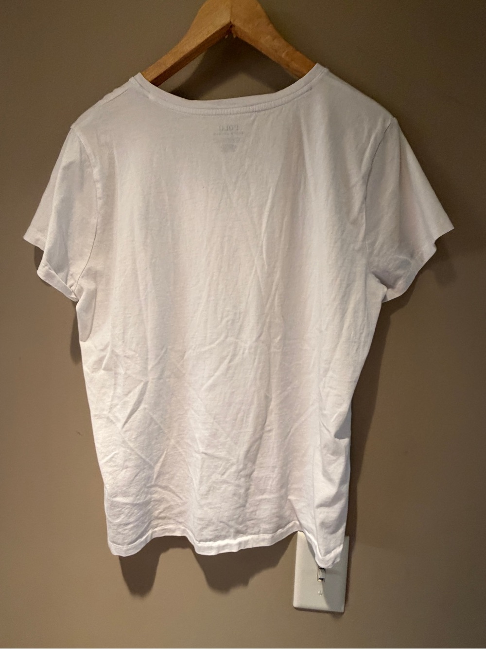 Polo by Ralph Lauren White Crew Neck Tee with Navy Logo Print XL - Picture 4 of 4